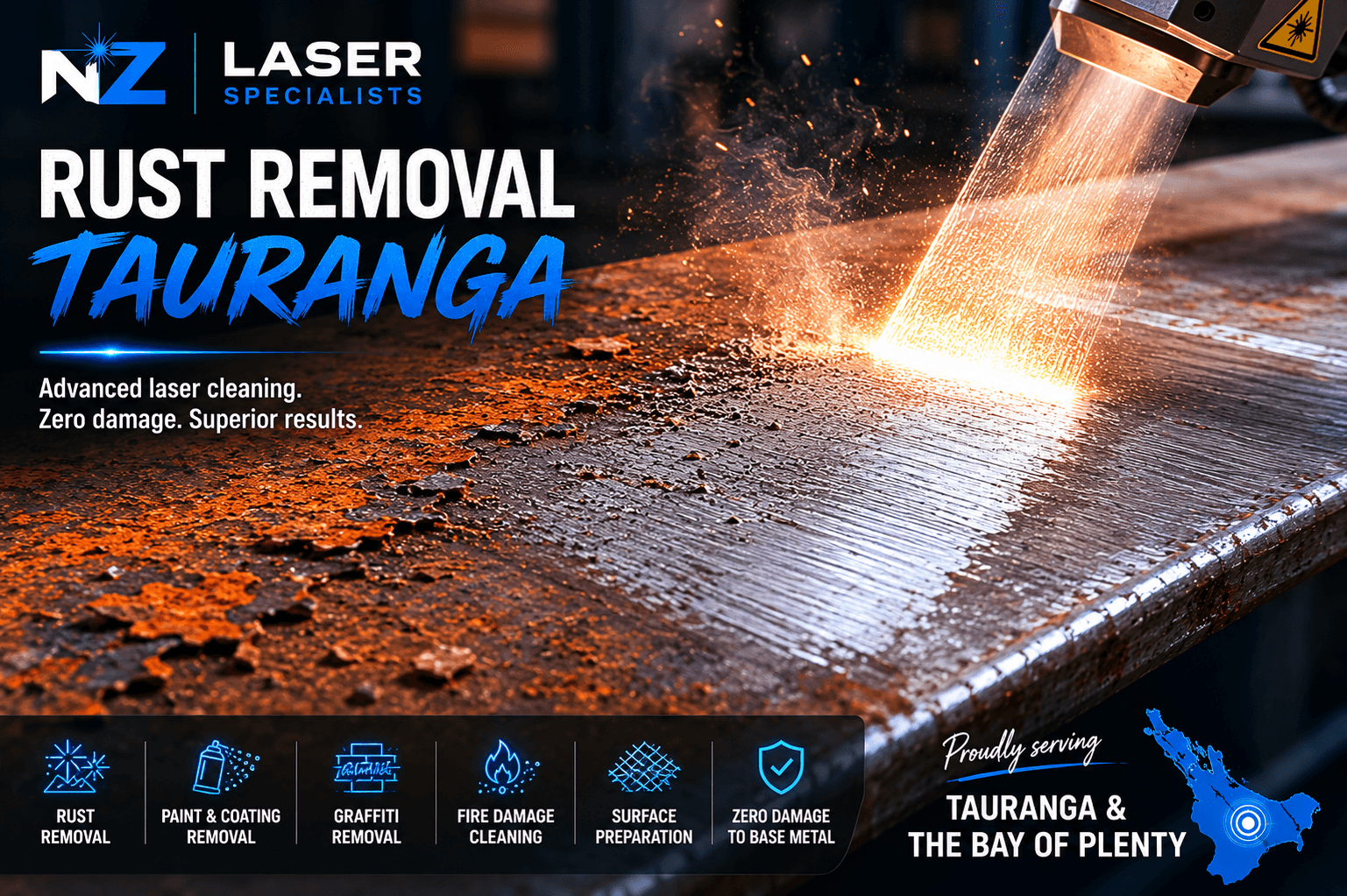 Laser rust removal illustration