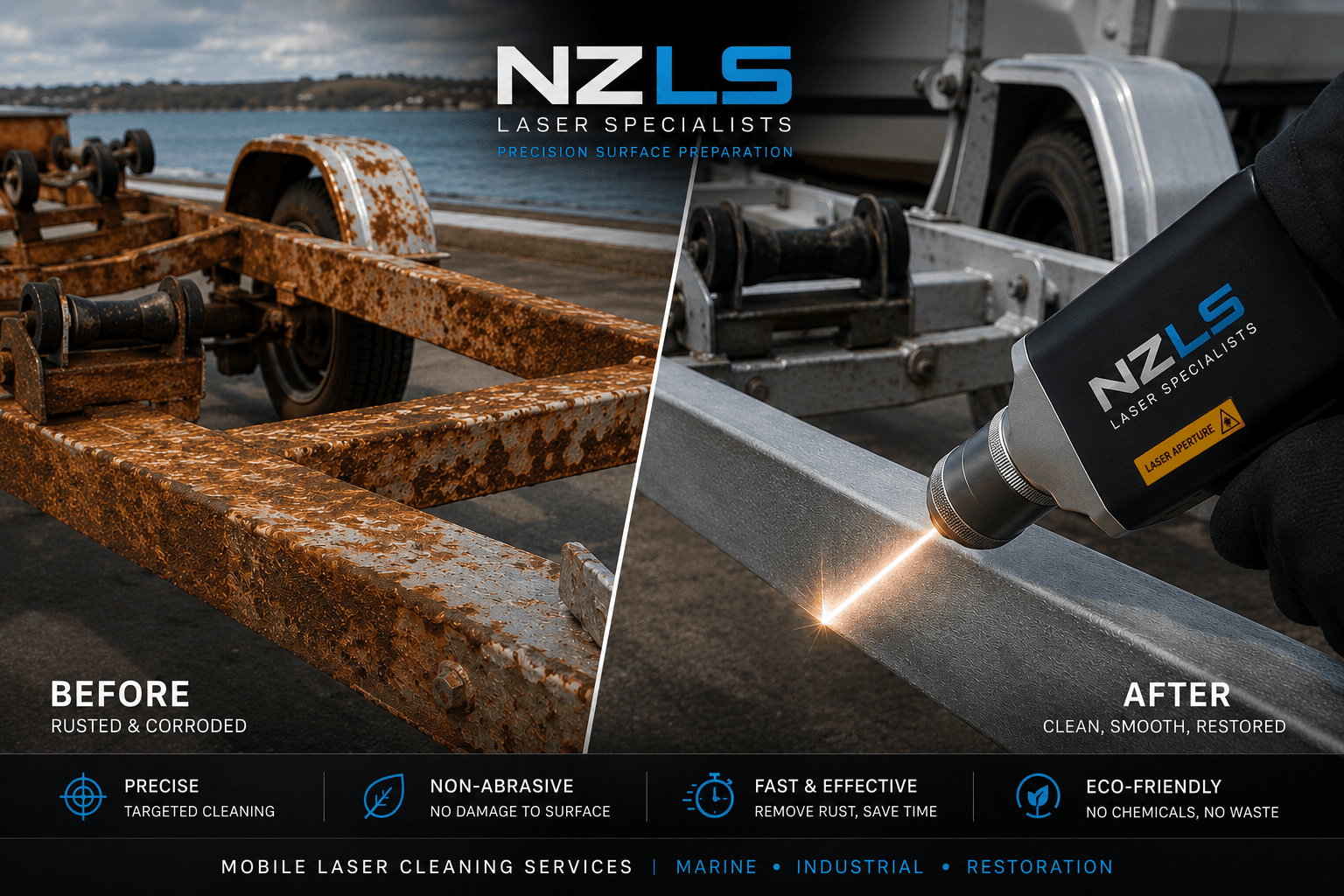 Marine laser surface preparation process